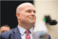  ?? Andrew Harnik / Associated Press ?? Acting Attorney General Matthew Whitaker says he has “not interfered in any way” with the special counsel’s review.