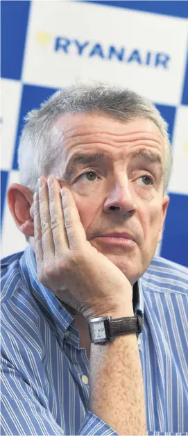  ?? David johnstone ?? Ryanair boss Michael O’Leary as Ryanair said its winter capacity will be just 40 per cent of what it was 12 months earlier, compared with the 60 per cent it previously planned