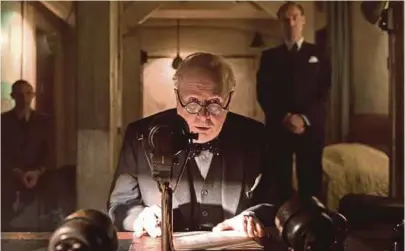  ??  ?? A scene from the movie, which stars Oldman as Churchill.