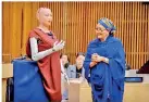  ??  ?? Sophia the robot had an interactiv­e session last year with Deputy Secretary-General Amina J. Mohammed