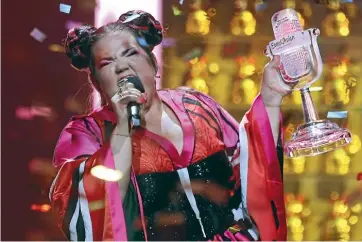  ??  ?? Israeli singer Netta Barzilai’s Eurovision victory has made the song contest the latest battlegrou­nd between Israel and boycott activists, who oppose Jerusalem hosting the 2019 event.