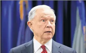  ?? AP PHOTO ?? In this July 21 photo, Attorney General Jeff Sessions speaks in Philadelph­ia.