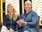  ?? GETTY ?? Steffi Graf convinced husband Andre Agassi to train Djokovic.