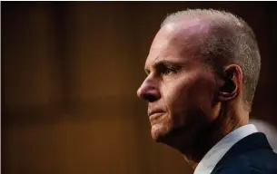  ?? ANNA MONEYMAKER THE NEW YORK TIMES FILE PHOTO ?? When Dennis Muilenburg, Boeing’s chief executive, testified before the U.S. Congress in October, he faced withering criticism from lawmakers and crash victims’ families.