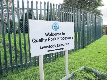  ??  ?? SCALED BACK: The Quality Pork Limited plant in Brechin is facing an uncertain future.