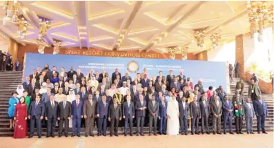  ?? Photo: ?? A group photograph of participan­ts at the opening of the two-day 19th summit of Heads of State & Government of the Non-Aligned Movement in Kampala, Uganda, yesterday. State House