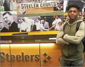  ?? COURTESY RO GOLPHIN ?? John Carroll’s Ro Golphin at the Steelers facility on May 11.