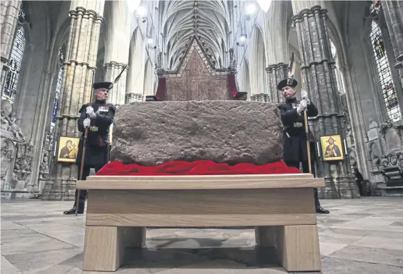  ?? PICTURE: SUSANNAH IRELAND/PA ?? The Stone of Scone was taken to Westminste­r Abbey for King Charles’ coronation last year