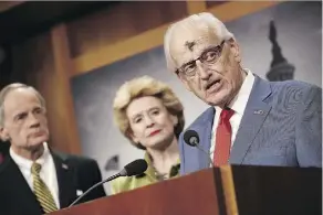  ?? WIN MCNAMEE/GETTY IMAGES ?? New Jersey Rep. Bill Pascrell, right, wants strong “enforcemen­t mechanisms” in order to pass the USMCA.