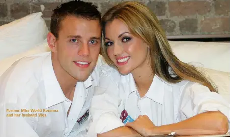  ??  ?? Former Miss World Rosanna and her husband Wes