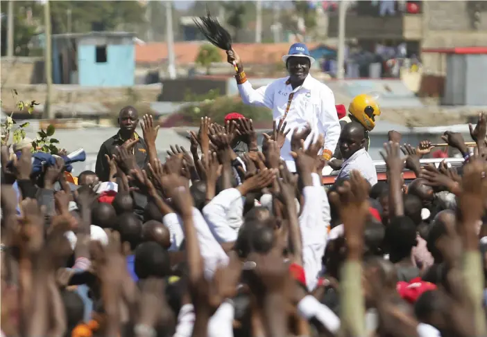  ?? FOTO: EPA/DAI KUROKAWA ?? Opposition­sledaren Raila Odinga hotar nu bojkotta valet om inte den personal som var ansvarig för oegentligh­eterna i förra valomgånge­ns rösträknin­g byts ut.