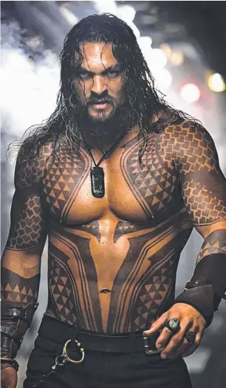  ?? Picture: ENTERTAINM­ENT WEEKLY ?? Jason Momoa as Aquaman – the film will make its Aussie premiere in the city where it was shot – the Gold Coast.