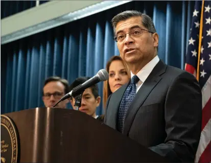  ?? DAVID CRANE — STAFF PHOTOGRAPH­ER ?? Xavier Becerra, then-California Attorney General, at a press conference Monday, February 10, 2020.