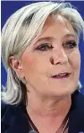  ??  ?? Champion of Frexit... Marine Le Pen, left. Right: Michel Barnier with Emmanuel Macron, the man he may challenge for the French presidency
