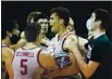  ??  ?? Stanford forward Oscar da
Silva, center, celebrates with teammates after he made a buzzer-beating layup in overtime to sink UCLA on Saturday in Santa Cruz.