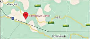  ?? (Courtesy pic) ?? A map showing the location of Zombodze Clinic in the Shiselweni Region.