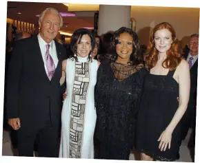  ??  ?? High flying: Galen and Hilary Weston in 2001 and (above) with Caryn Lerner, Patti LaBelle and Marcia Cross