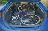  ??  ?? Capacity Offering 1,505 litres with seats down, the Hyundai’s boot swallowed a bike