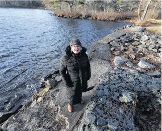  ?? ERIC WYNNE • THE CHRONICLE HERALD ?? Margo Kerr and the Williams Lake Dam Associatio­n say the current gabion wall and concrete dam along the lake, off of Purcells Cove Road, need to be repaired or replaced.