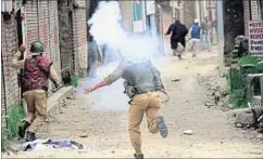  ?? PTI ?? The sense that Kashmiris have been wronged by ‘outsiders’ has been boosted by recent events at the National Institute of Technology in Srinagar, at Handwara and Kupwara, and by perception­s that the media coverage of both have been biased