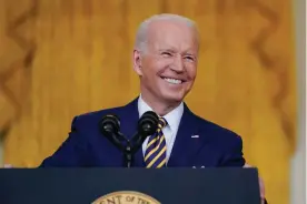  ?? Associated Press ?? ■ President Joe Biden speaks Wednesday during a news conference in the East Room of
the White House.