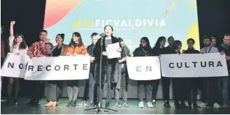  ?? GENTILEZA ?? Ingrid Isensee encabezó manifestac­ión durante el cierre del FIC Valdivia|