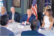  ?? EVAN VUCCI/ASSOCIATED PRESS ?? President Donald Trump speaks during a briefing in Bedminster, N.J., on the opioid crisis Tuesday. He is reviewing a report on the subject from a task force.