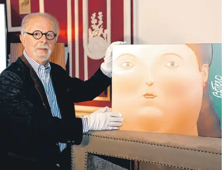  ?? EFE ?? El pintor y escultor colombiano Fernando Botero, lució orgulloso durante la presentaci­ón, en Madrid, de su libro ‘Las mujeres de Botero’