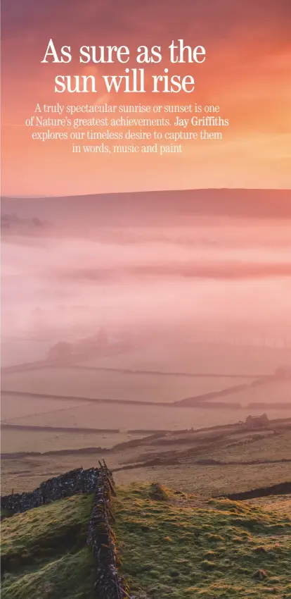  ??  ?? Colour surges forward: sunrise over Peveril Castle in the Hope Valley, Derbyshire