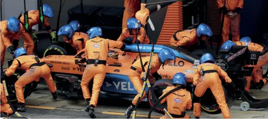  ??  ?? Minor pitstop fumbles on Sainz’s car are not a sign of Mclaren treating the Spaniard any different to team-mate Norris, and the team has berated itself over such errors