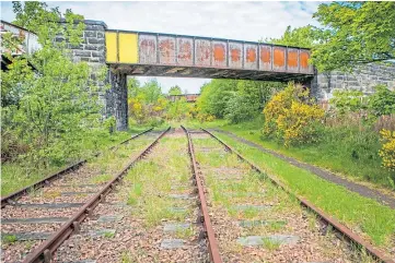  ??  ?? REVIVAL: The old railway lines near Leven swimming pool. Picture by Steve MacDougall.