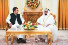  ??  ?? Dr Shaikh Sultan and Rahul Gandhi discussed historic relations between the UAE and India as well as ways to promote bilateral relations between the two countries. WAM