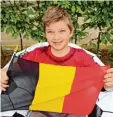  ?? Foto: Susanne Rummel ?? Daniel hat die Infos zur belgischen Flag ge gesammelt.