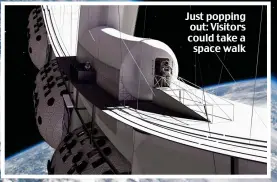 ??  ?? Just popping out: Visitors could take a space walk