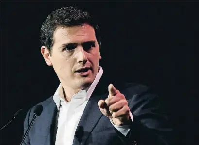  ?? EMILIA GUTIÉRREZ ?? El líder de Ciudadanos, Albert Rivera, en el acto de la plataforma España Ciudadana del pasado domingo