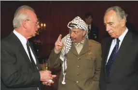  ?? (Saar Yakov) ?? YITZHAK RABIN, Yasser Arafat and Shimon Peres in the movie ‘The Oslo Diaries,’ about the attempt to bring peace to the Middle East through the Oslo Accords during the 1990s.