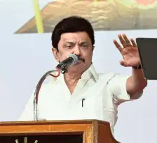  ?? ?? Sharp attack: Stalin says that the support for Prime Minister Narendra Modi and the BJP is dwindling across the country.