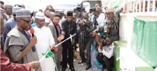  ??  ?? Governor Abdulfatah Ahmed at the commission­ing of Ilorin Water Reticulati­on project