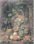  ?? FOTO: SMKP ?? Abraham Mignon, Stillleben mit Fruchtkorb, um 1670.
