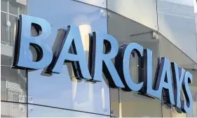  ??  ?? > Barclays shares were down 7.4% after poor quarterly results