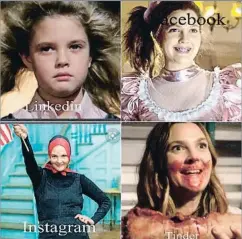  ?? INSTAGRAM ?? Drew Barrymore. L’actriu va fer gala del seu sentit de l’humor a l’hora de fer tot el muntatge, sobretot amb la foto amb la cara plena de sang a l’apartat de Tinder