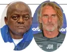  ?? /Gallo Images ?? Chippa coach Dan Malesela and Cape Town City coach Jan Olde Riekerink