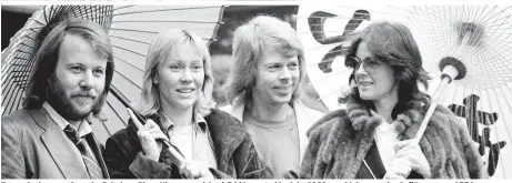  ??  ?? Benny Andersson, Agnetha Faltskog, Bjorn Ulvaeus und Anni-Frid Lyngstad im Jahr 1980, zwei Jahre vor der Auflösung von ABBA