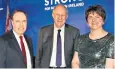  ??  ?? Damian Green, centre, with Arlene Foster and Nigel Dodds at a DUP dinner