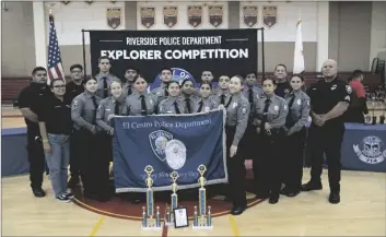  ?? PHOTO COURTESY CITY OF EL CENTRO ?? The El Centro Police Department Explorers POST 1908 team poses for a team photo with their collective trophies after placing at the 2023 Explorer Competitio­n in Riverside, California.