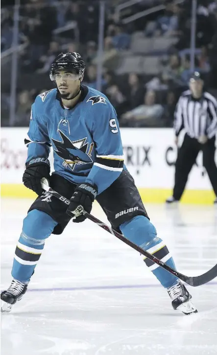  ?? EZRA SHAW/GETTY IMAGES ?? Forward Evander Kane, who was traded to the San Jose Sharks by the Buffalo Sabres last month, says he was unfairly maligned during his time with the Winnipeg Jets.