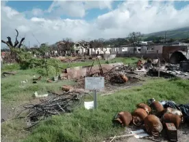  ?? ?? One of the burn zones in Lahaina. After the fire, the study found three out of four participan­ts had an elevated risk of cardiovasc­ular disease. Photograph: Phil Jung/The Guardian