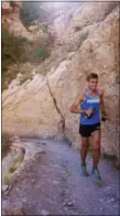  ?? SUNNY MARGERUM — HOKA ONE ONE VIA AP ?? Profession­al trail runner Tim Freriks, 26, running to break the single crossing record (rim-torim, or R2R) in the Grand Canyon, Arizona. Freriks ran the 21-mile route in 2 hours 39 minutes 38 seconds. Freriks blazed from the North Rim to the South Rim...