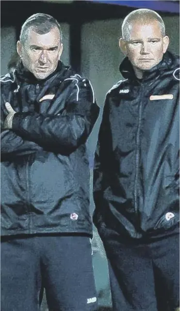  ??  ?? SIDE BY SIDE: Chris Millington with FC Halifax Town manager Pete Wild.