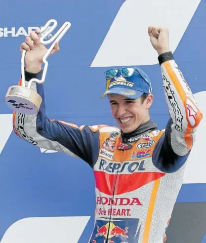  ?? Foto: Efe ?? Álex Márquez, primer podio de la temporada y segundo puesto en Motogp Francia.